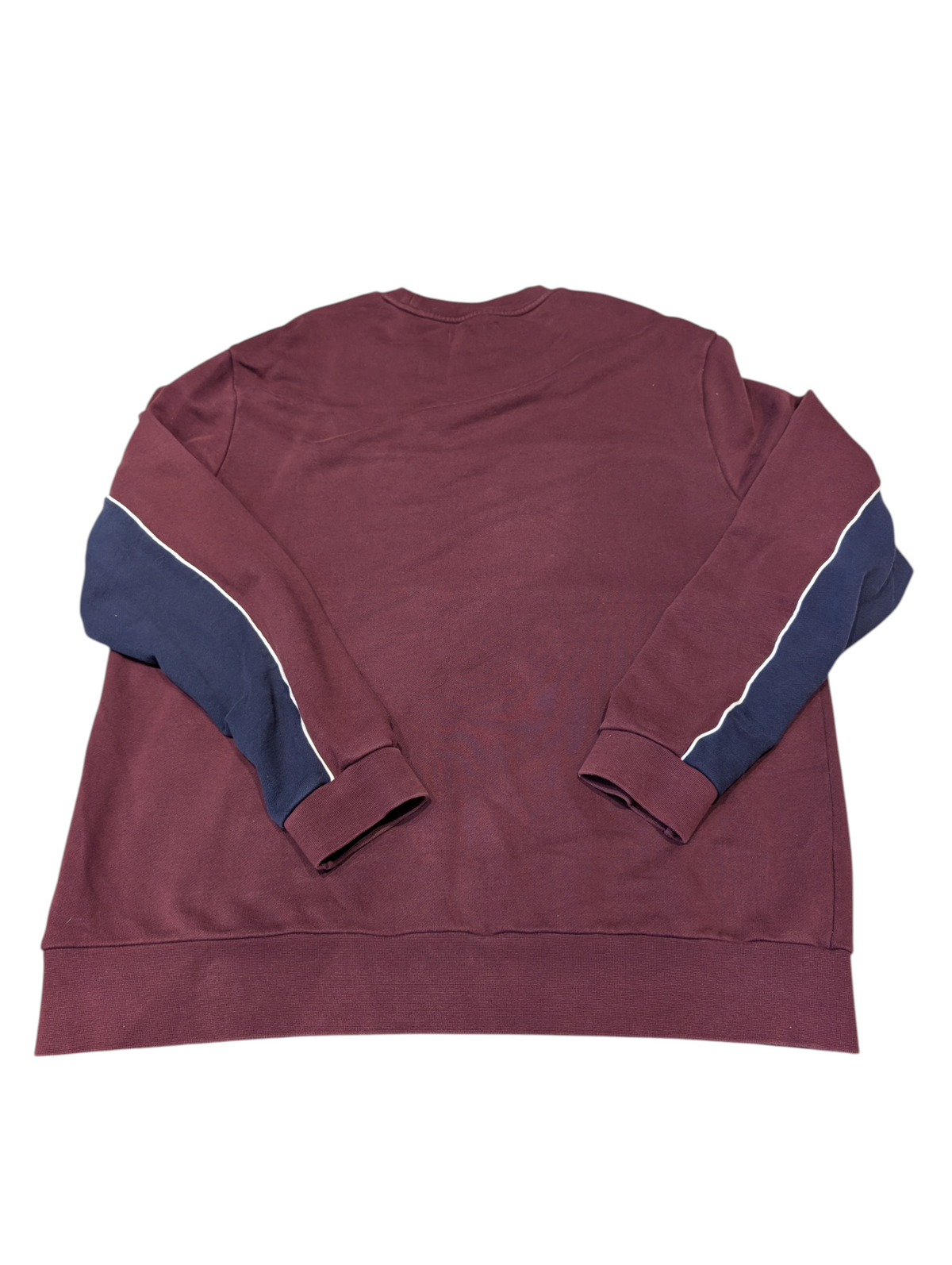 Fred Perry Panel Piped Sweatshirt Jumper Burgundy Navy Mens Size Large