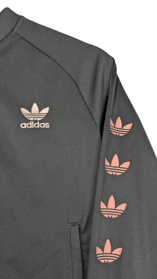 Adidas Originals Boy's Jacket Trefoil Taper Logo Black Size 11 - 12Y - REWEAR CLUB
