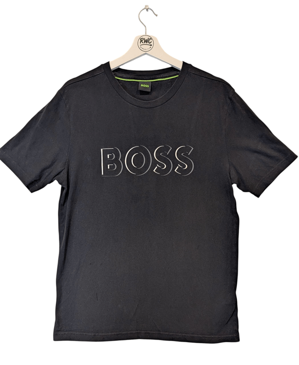 BOSS Men's Dynamic Logo Print T-Shirt Black Size Medium