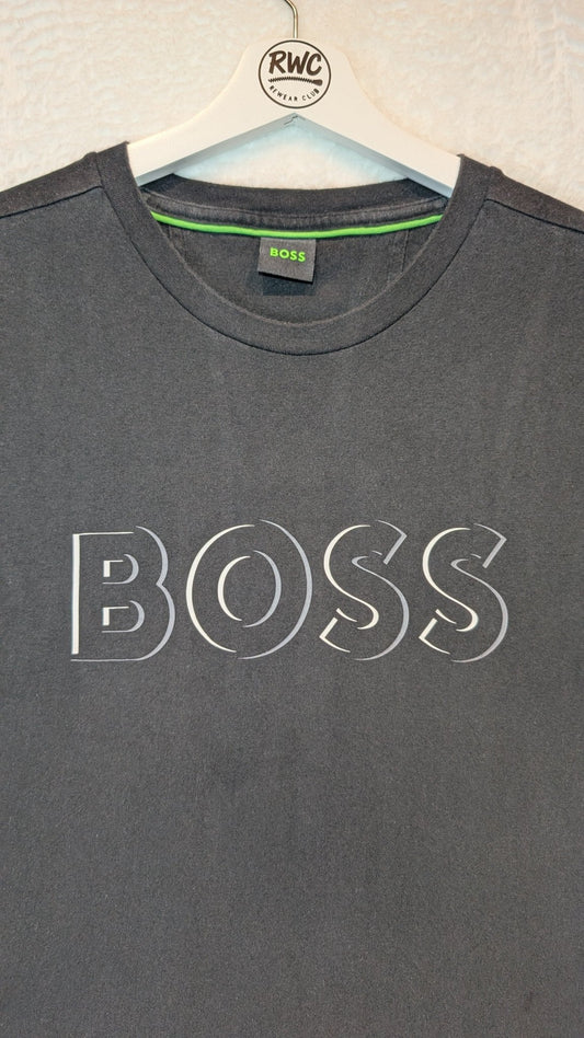 BOSS Dynamic Logo Print T-Shirt Black - REWEAR CLUB