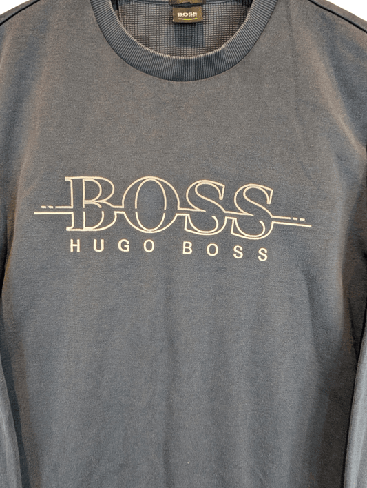 Boss Hugo Boss Men's Crewneck Jumper Navy Size Medium - REWEAR CLUB