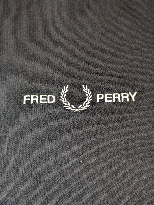 Fred Perry Men's Embroidered Sweatshirt Black Size Medium - REWEAR CLUB