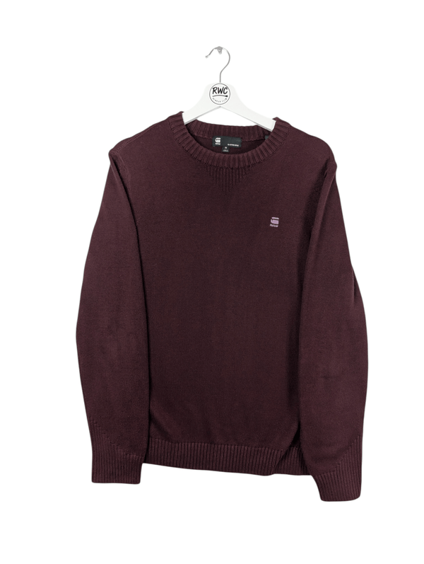 G-Star Raw Men's Burgundy Swestshirt Jumper Size Medium