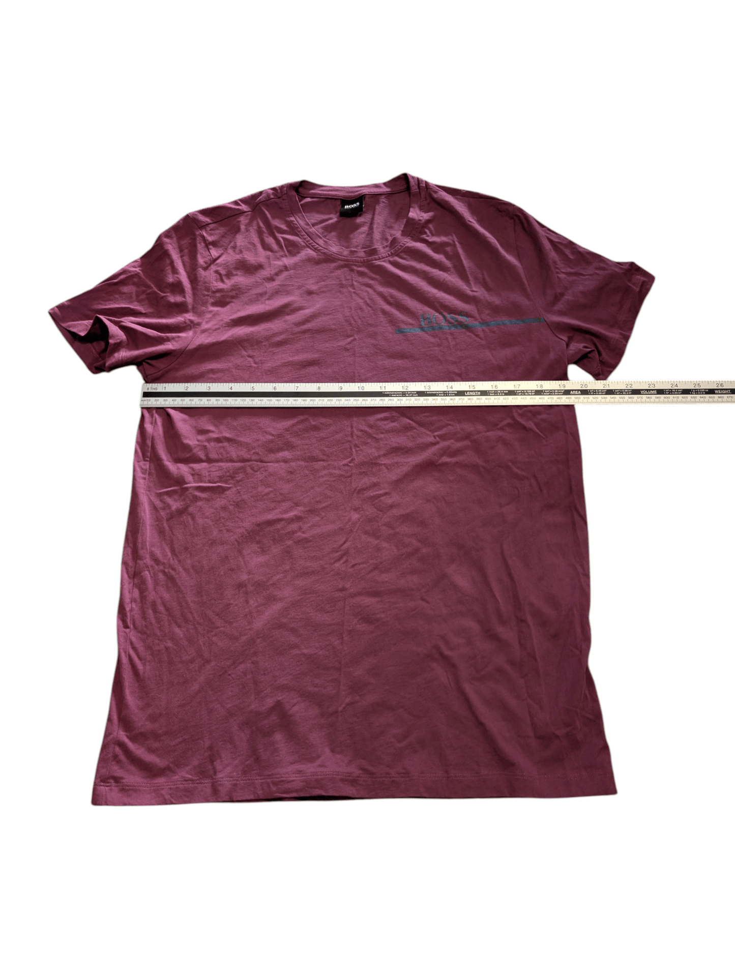 Hugo Boss Burgundy T-Shirt - Mens M - REWEAR CLUB