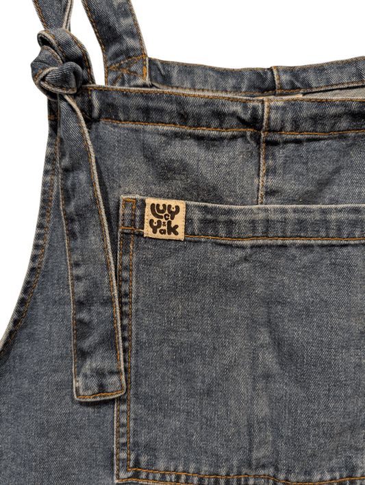 Lucy & Yak Women's Mid Wash Blue Dungarees Denim Size 14 - REWEAR CLUB