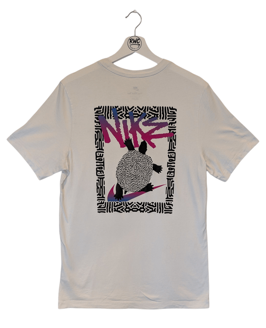 Nike 90's Turtle back print t-shirt White - REWEAR CLUB