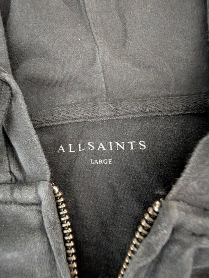 Men's Large All Saints Black Full Zip Hoodie