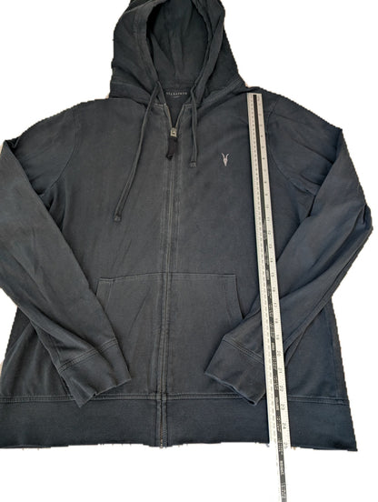 Men's Large All Saints Black Full Zip Hoodie