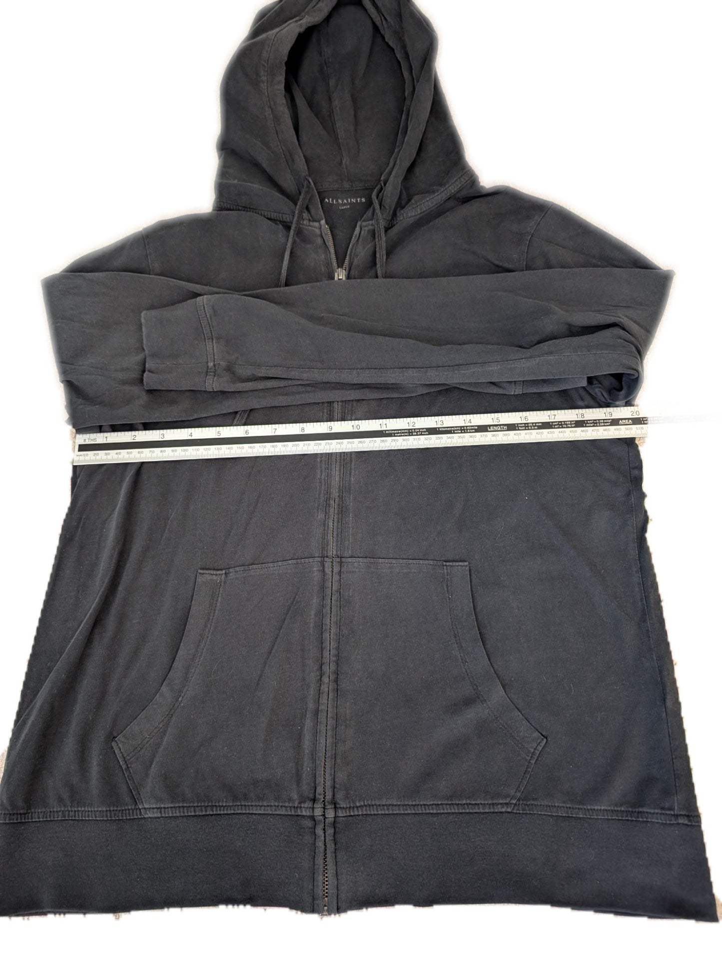 Men's Large All Saints Black Full Zip Hoodie