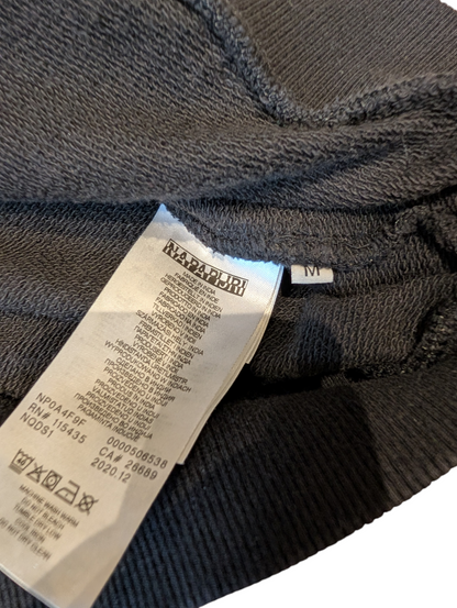 Men's Napapijri Front Pocket Hoodie Jumper Black Size Medium