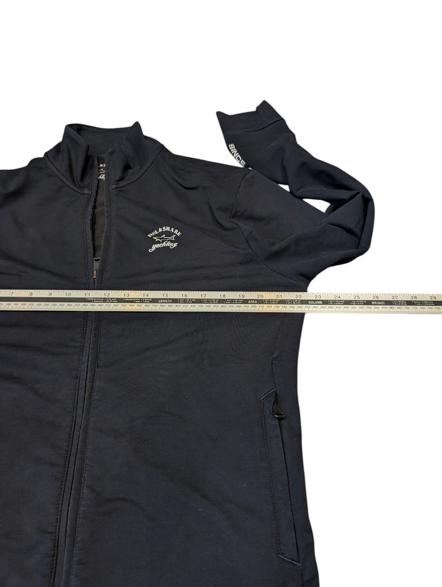 Men's Paul & Shark Navy Reflective Print Lightweight Jacket Size Large