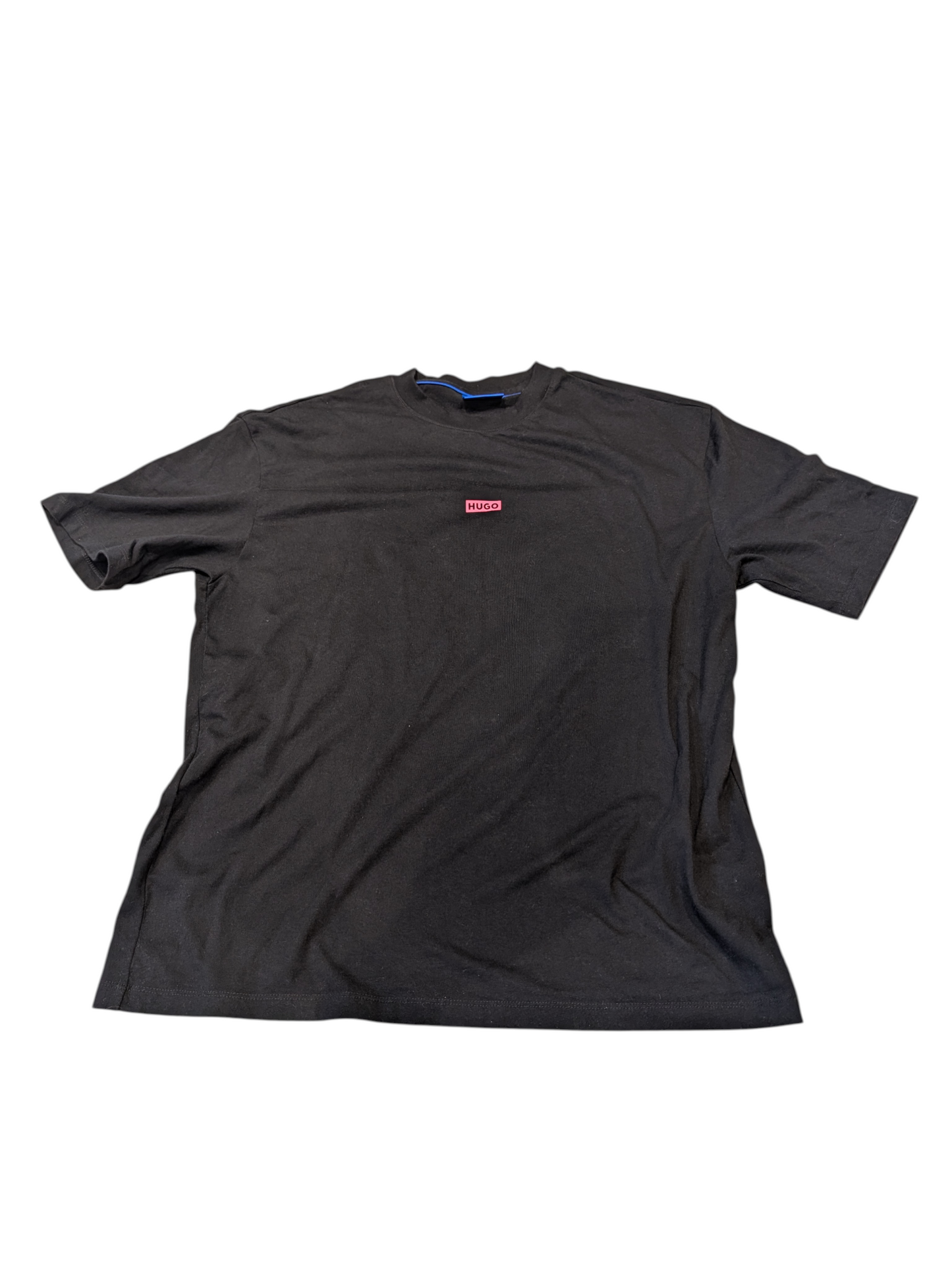Men's Hugo Boss Creative Oversized T Shirt Pink Detailing Black Size Medium