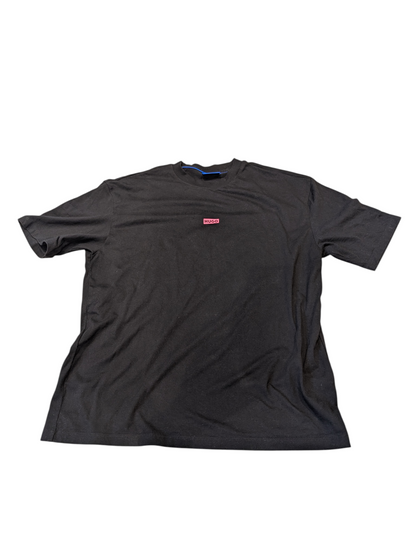 Men's Hugo Boss Creative Oversized T Shirt Pink Detailing Black Size Medium