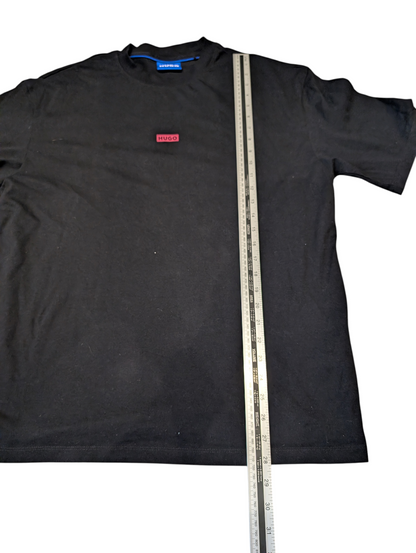 Men's Hugo Boss Creative Oversized T Shirt Pink Detailing Black Size Medium