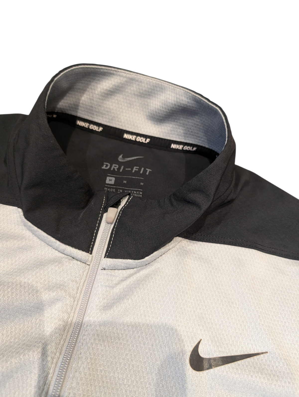Men's Nike Golf 3/4 Zip Grey/Black Jacket Size Medium