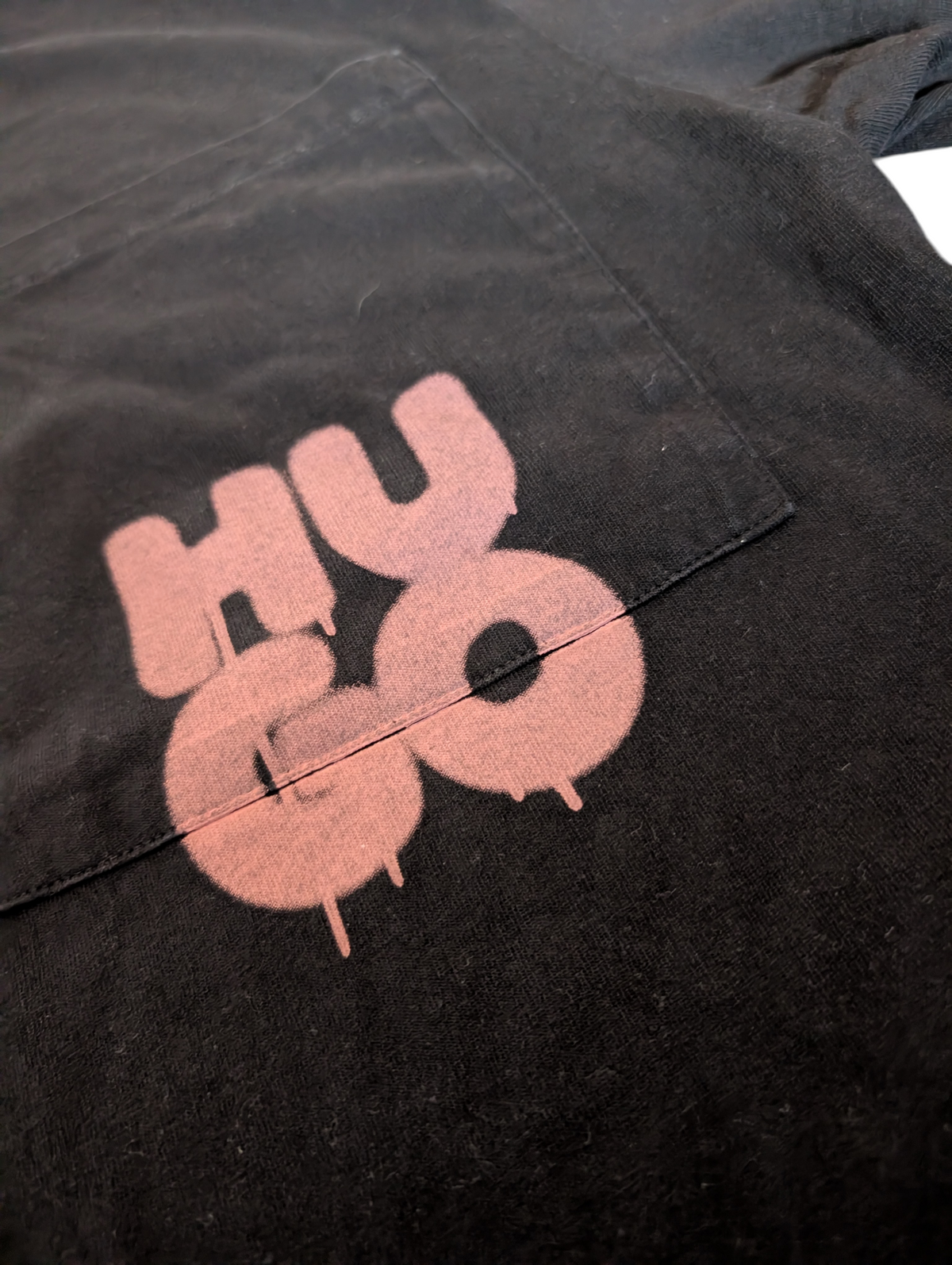 Hugo Logo Print Oversize Tees X2 Black and White Mens Size Small