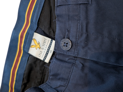 Mens Lyle and Scott Golf Chino Trousers W32 Regular Navy
