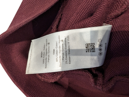 Fred Perry Panel Piped Sweatshirt Jumper Burgundy Navy Mens Size Large