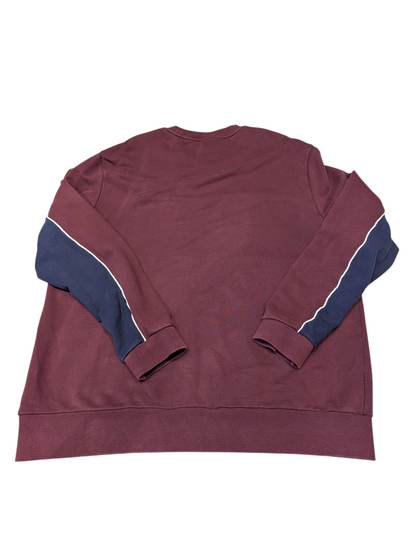 Fred Perry Panel Piped Sweatshirt Jumper Burgundy Navy Mens Size Large