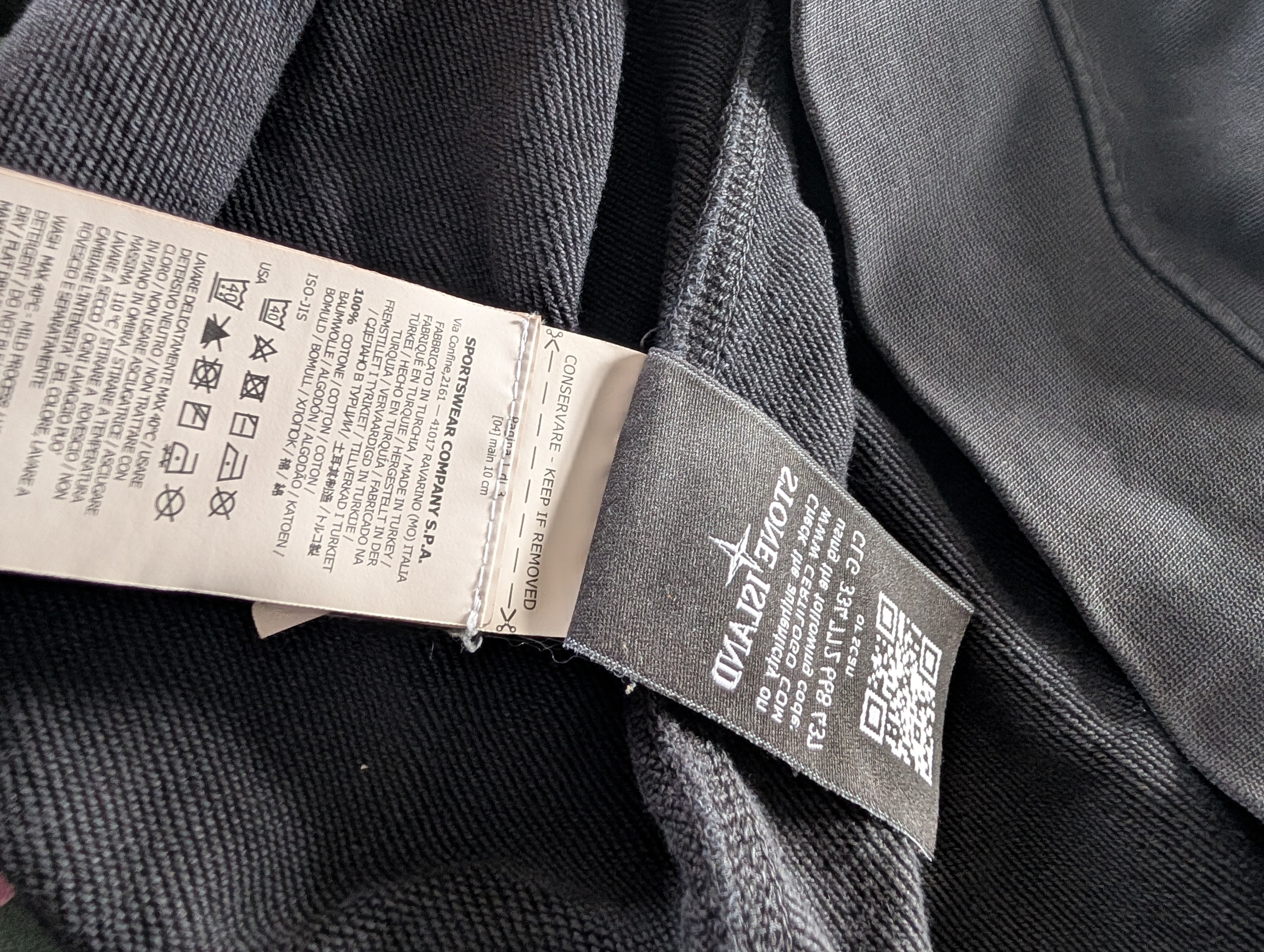 Men's Stone Island "Reversible" Logo Jumper Black Size XXL