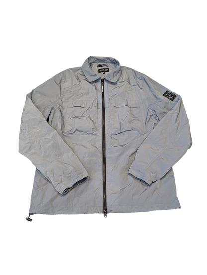 Marshall Artist Crinkle Nylon Full-Zip Jacket Overshirt Storm Grey Size XL