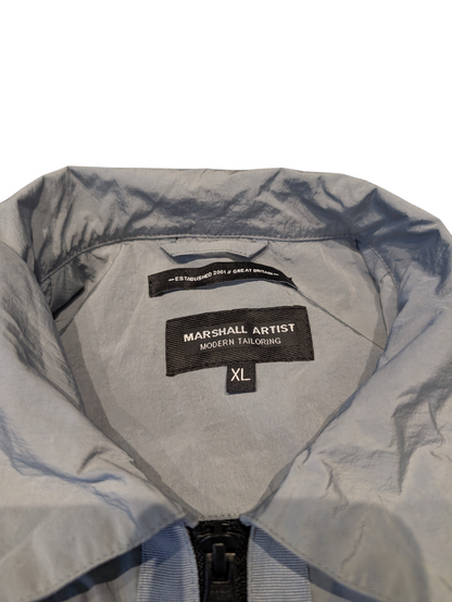 Marshall Artist Crinkle Nylon Full-Zip Jacket Overshirt Storm Grey Size XL