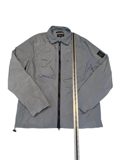 Marshall Artist Crinkle Nylon Full-Zip Jacket Overshirt Storm Grey Size XL