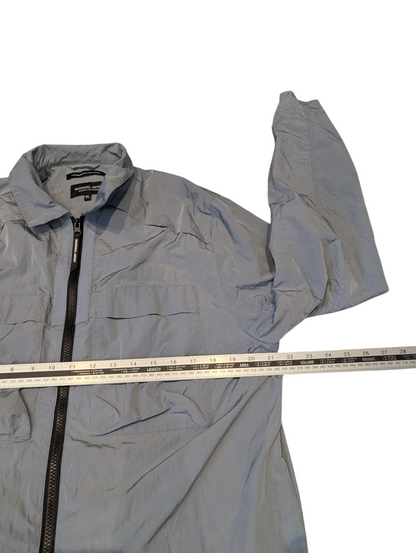 Marshall Artist Crinkle Nylon Full-Zip Jacket Overshirt Storm Grey Size XL