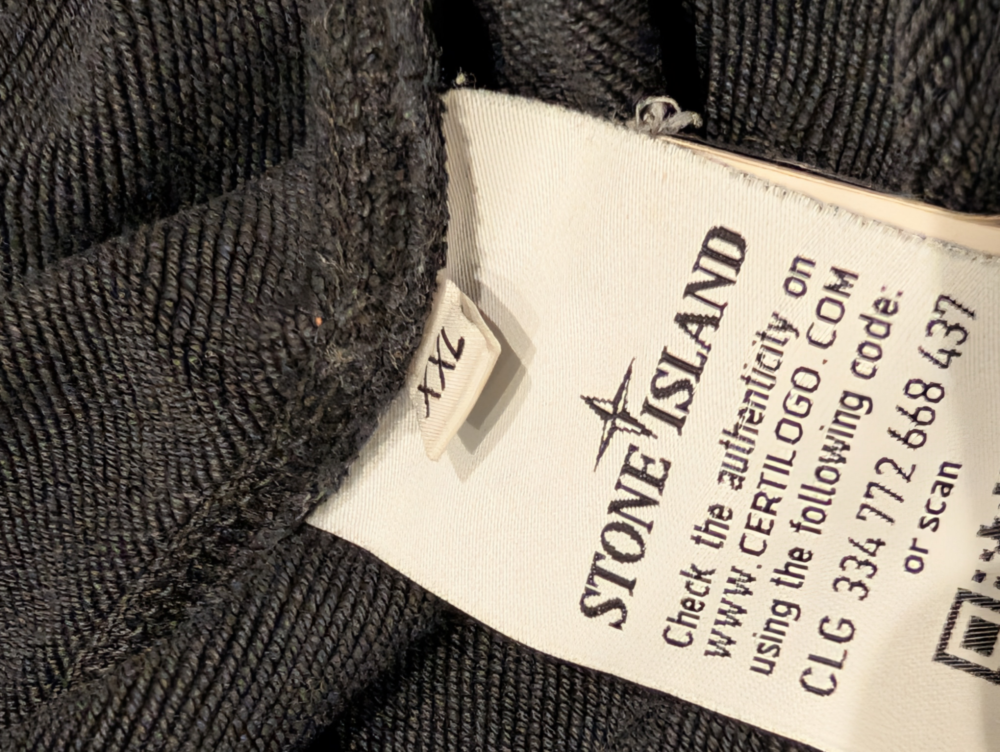 Men's Stone Island "Reversible" Logo Jumper Black Size XXL