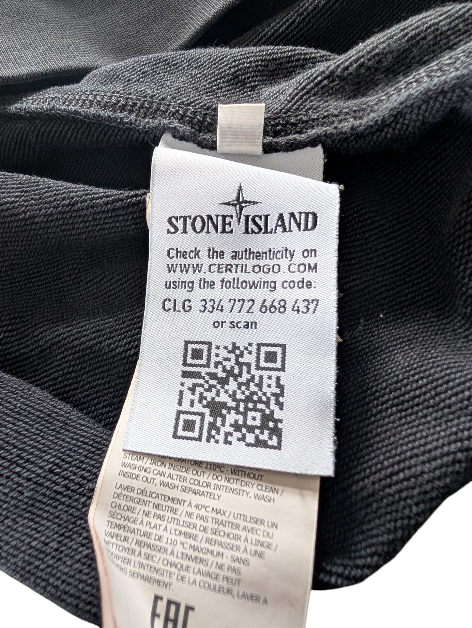 Men's Stone Island "Reversible" Logo Jumper Black Size XXL