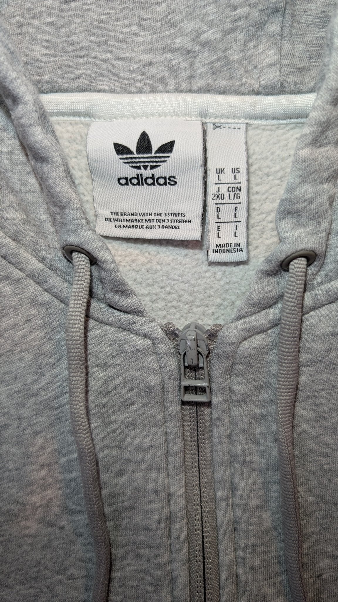 Adidas Originals 1/4 Zip Hoodie Grey - REWEAR CLUB