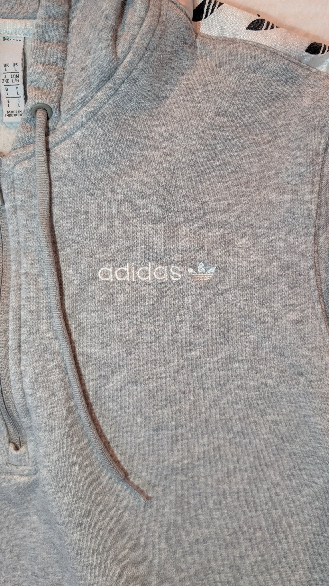 Adidas Originals 1/4 Zip Hoodie Grey - REWEAR CLUB