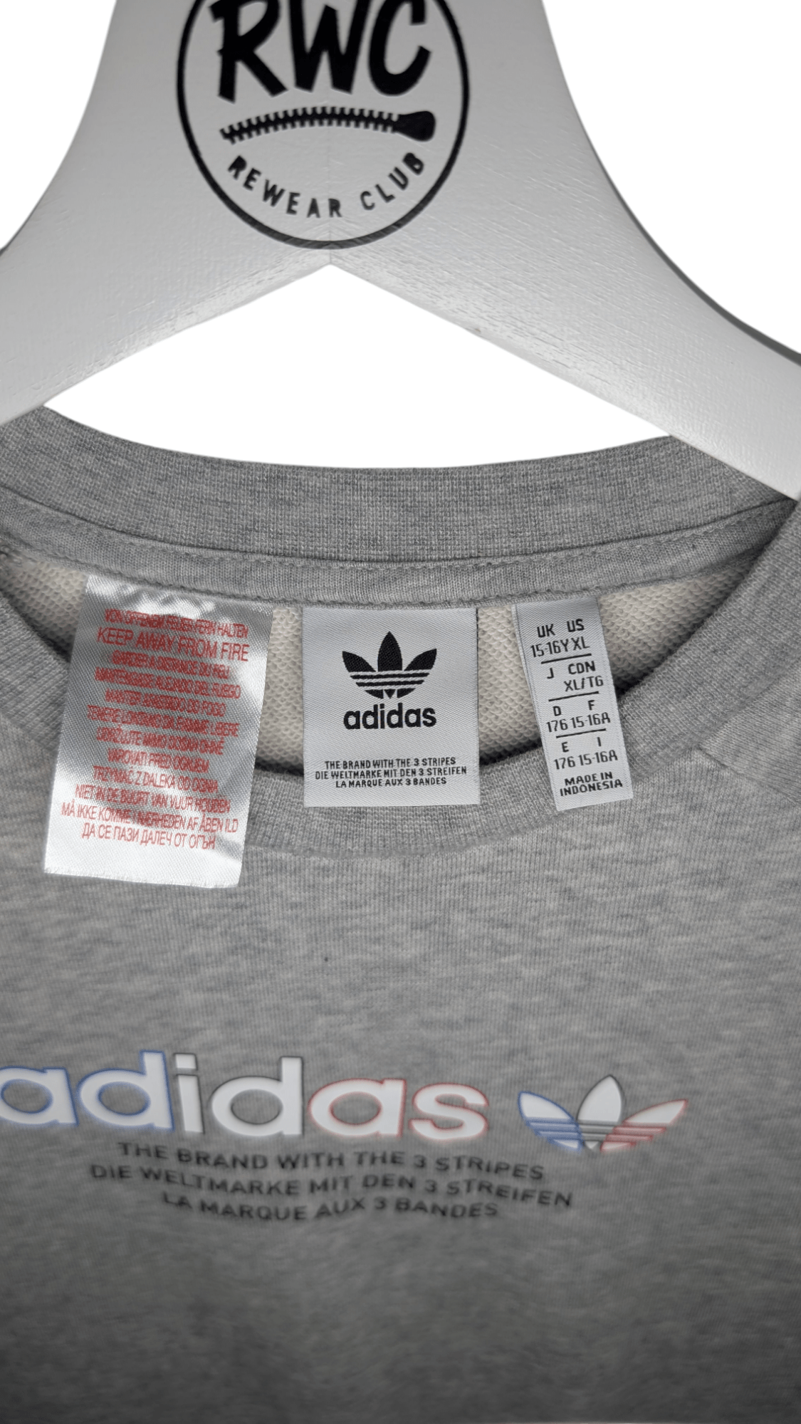 Adidas Originals Adicolor Crew Sweatshirt 15 - 16Y - REWEAR CLUB