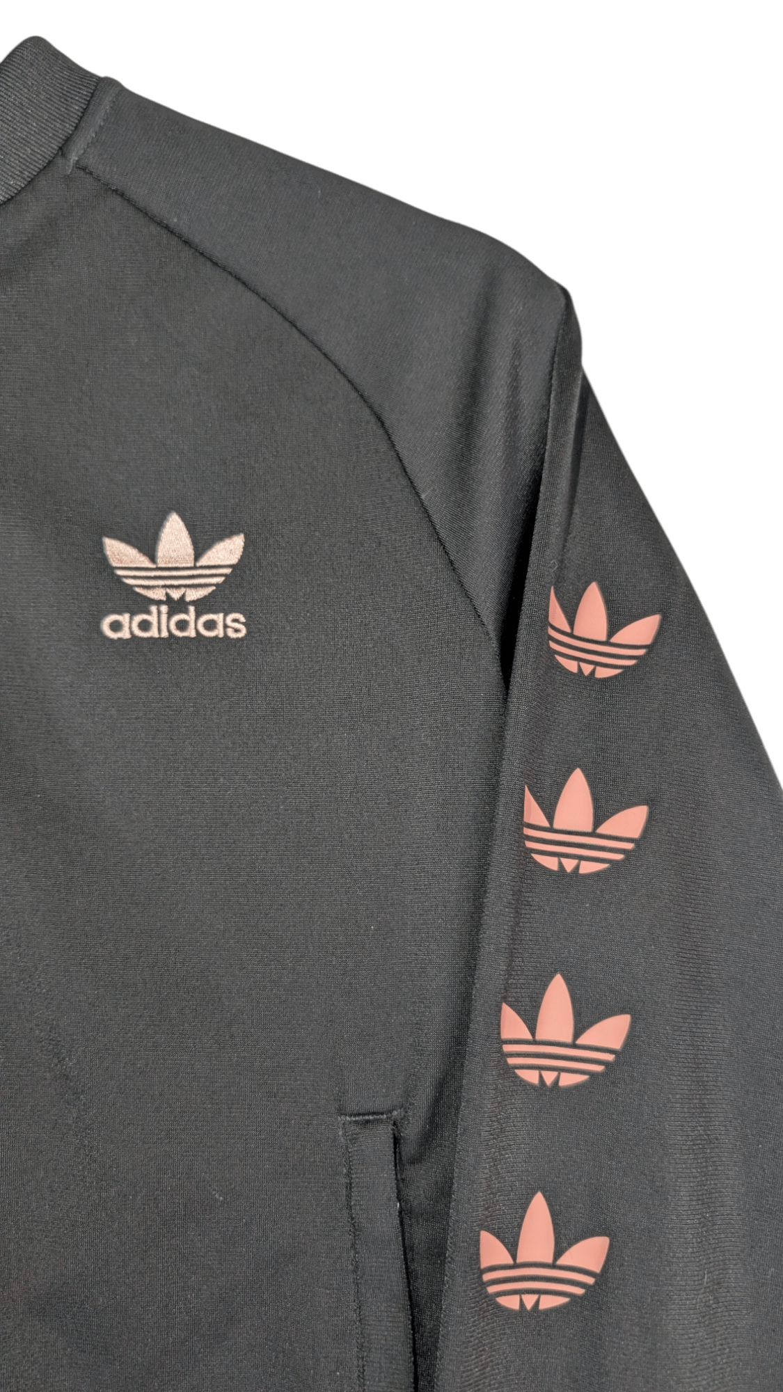 Adidas Originals Boy's Jacket Trefoil Taper Logo Black Size 11 - 12Y - REWEAR CLUB