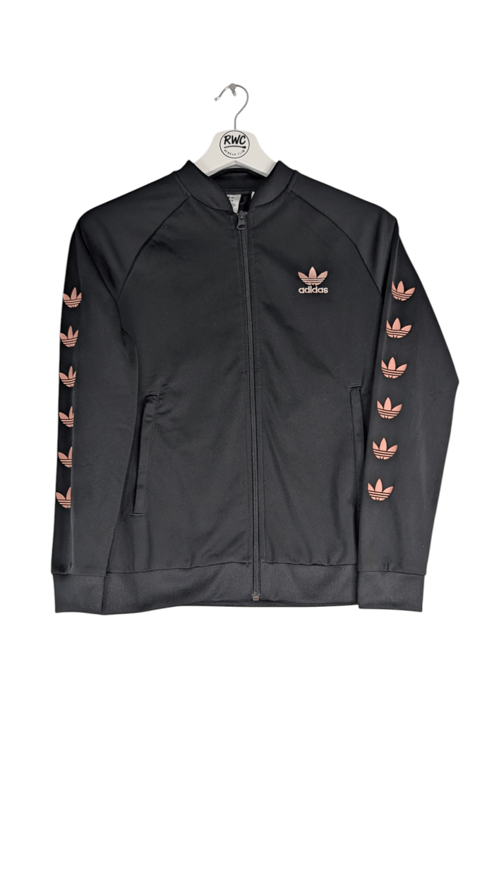 Adidas Originals Boy's Jacket Trefoil Taper Logo Black Size 11-12Y