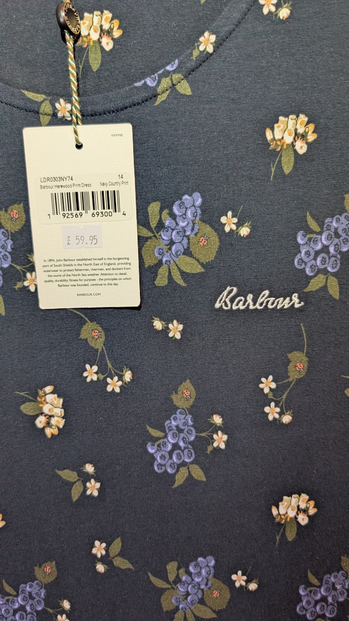 Barbour Hardwood Print Dress UK14 - REWEAR CLUB