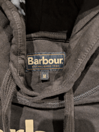 Barbour Men's Logo Black Hoodie Jumper Size Medium - REWEAR CLUB