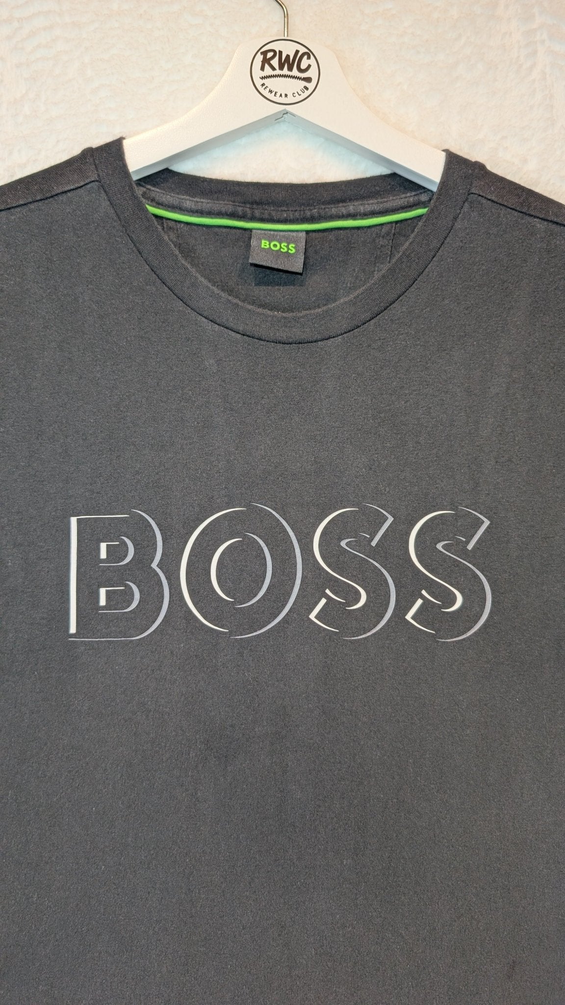 BOSS Dynamic Logo Print T-Shirt Black - REWEAR CLUB