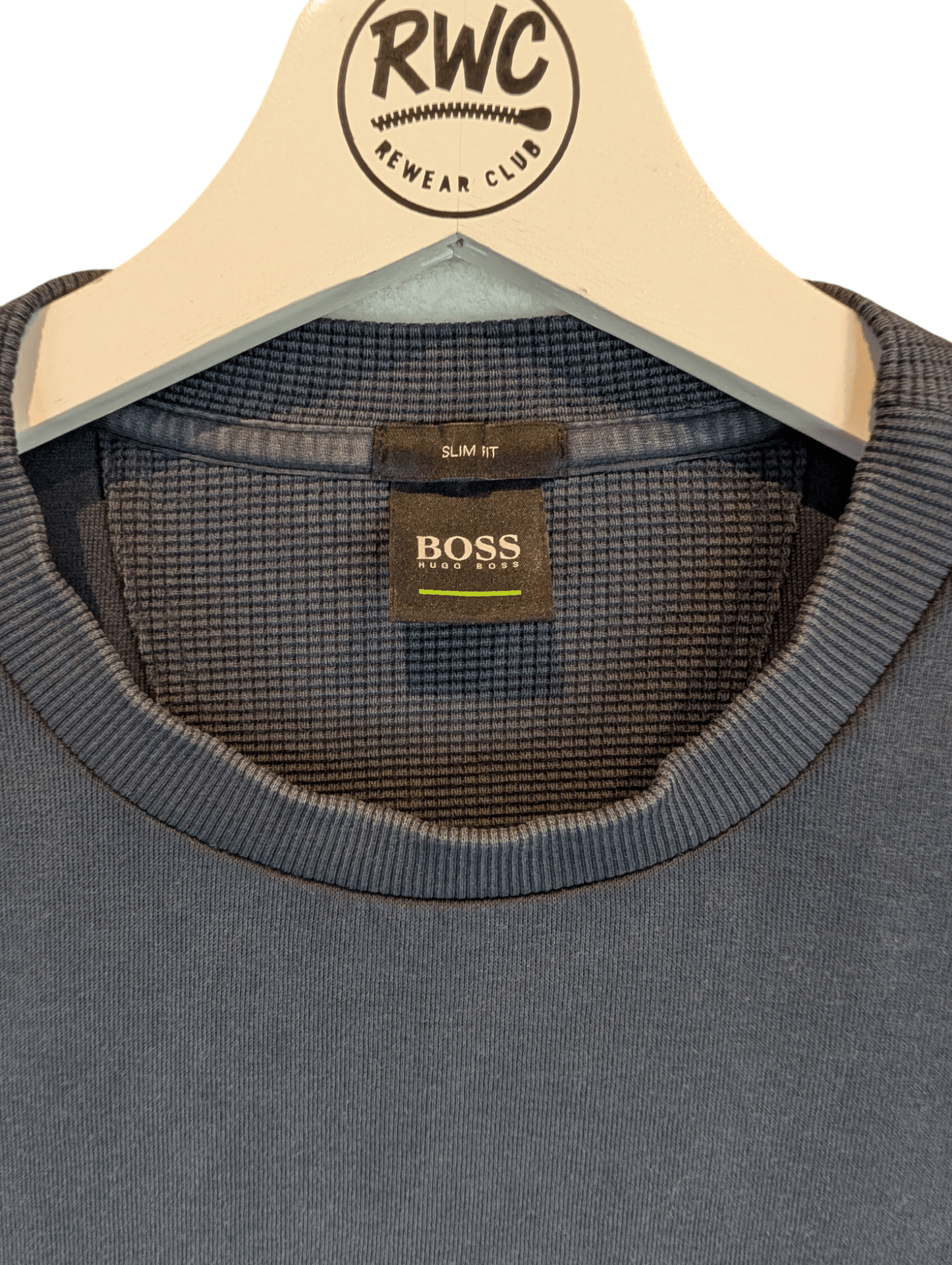 Boss Hugo Boss Men's Crewneck Jumper Navy Size Medium - REWEAR CLUB