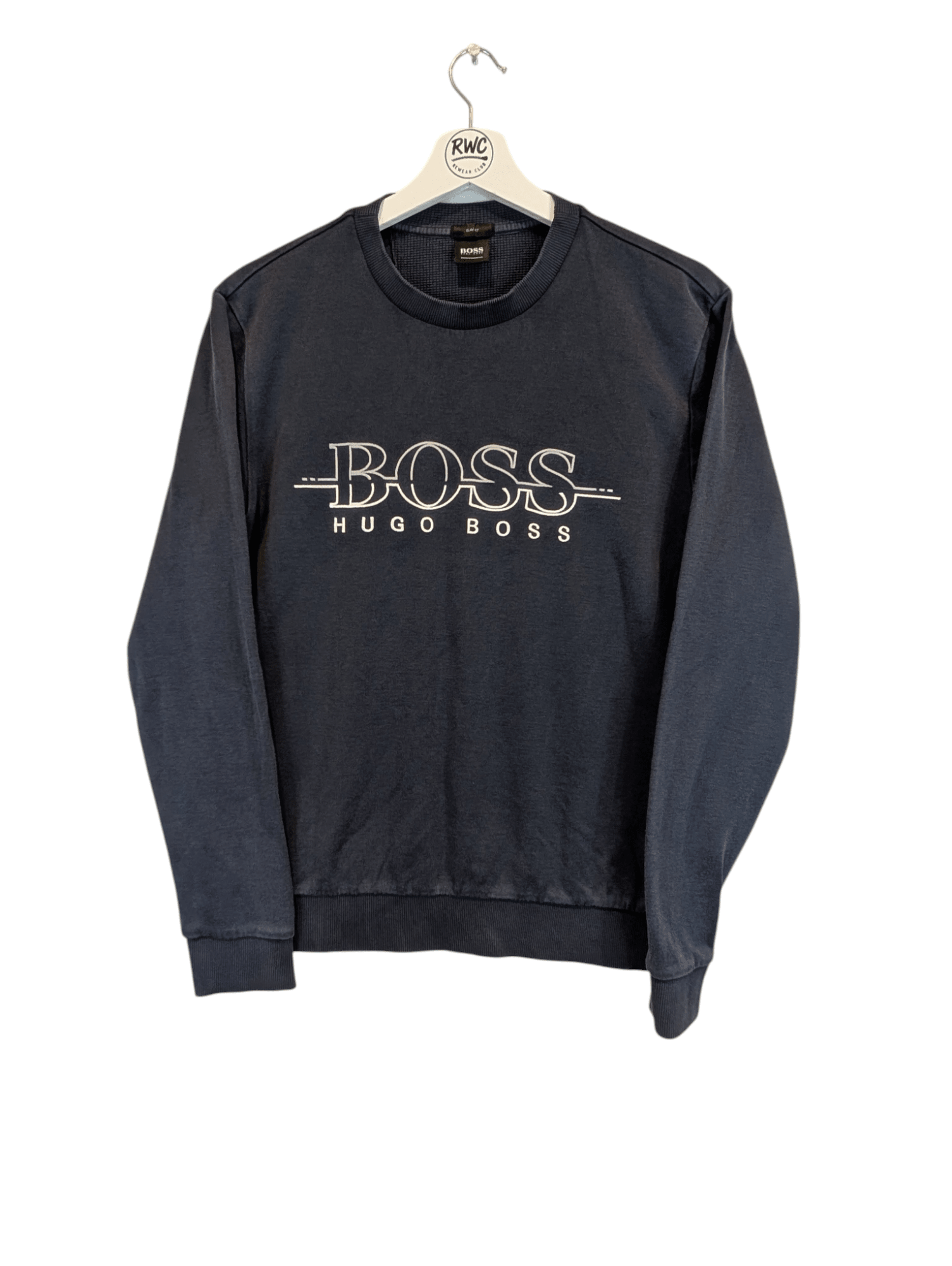 Boss Hugo Boss Men's Crewneck Jumper Navy Size Medium - REWEAR CLUB