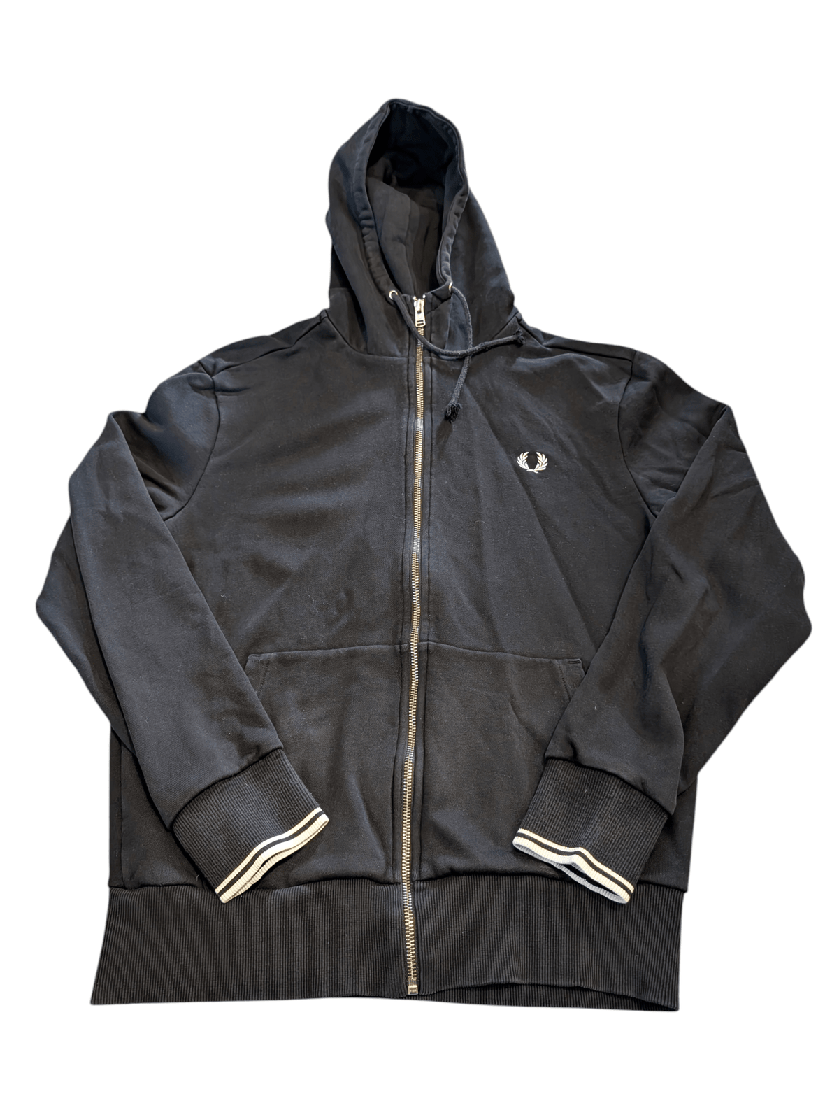 Fred Perry Black Full Zip Jacket - Mens M - REWEAR CLUB