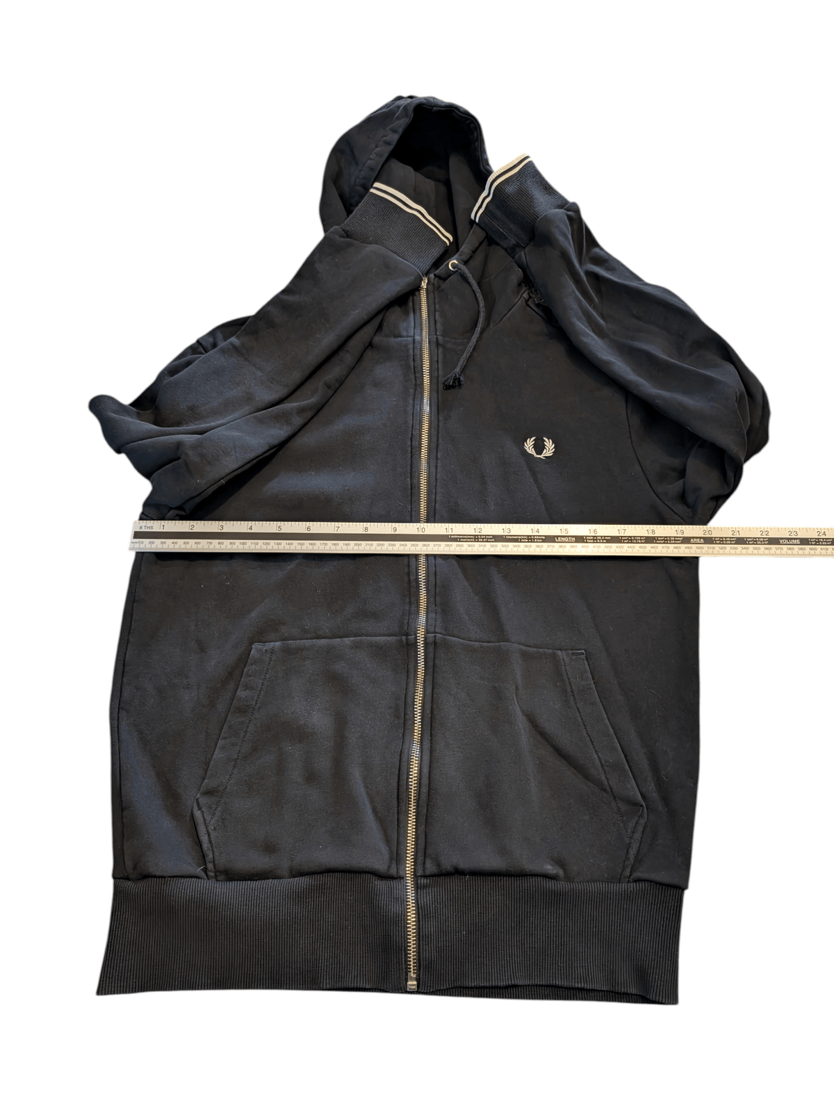 Fred Perry Black Full Zip Jacket - Mens M - REWEAR CLUB
