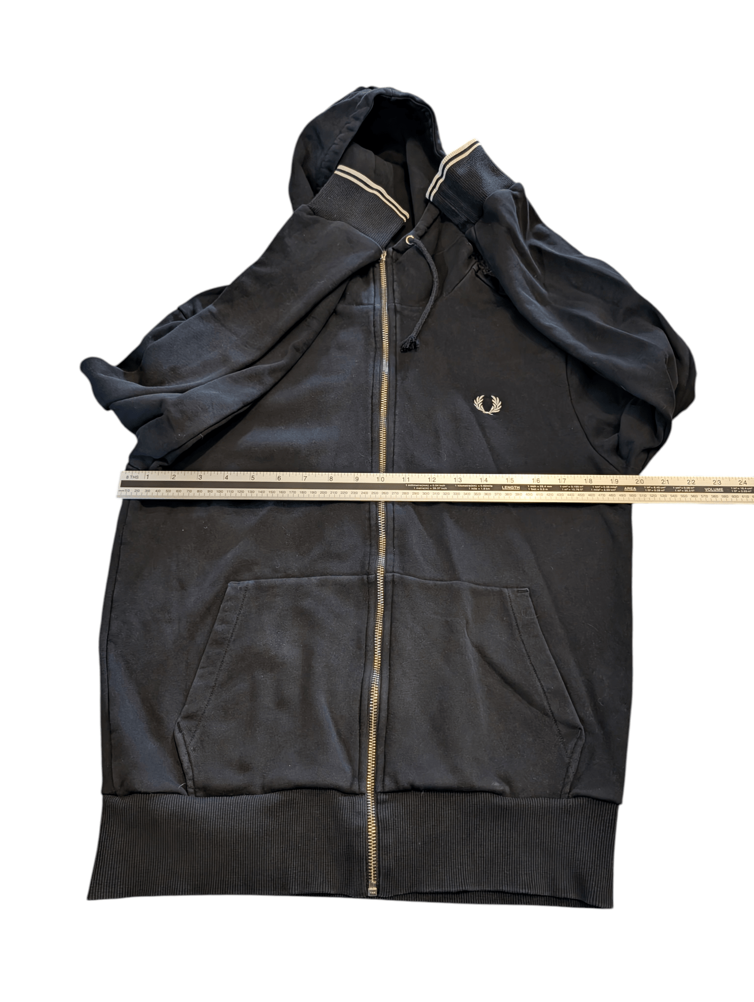Fred Perry Black Full Zip Jacket - Mens M - REWEAR CLUB