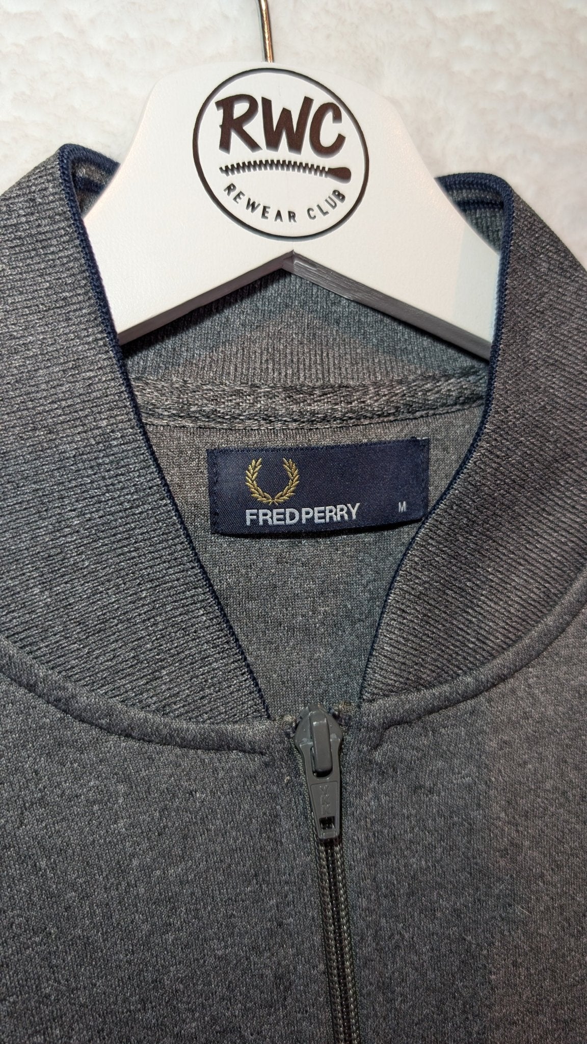 Fred Perry Bomber Track Jacket Grey - REWEAR CLUB