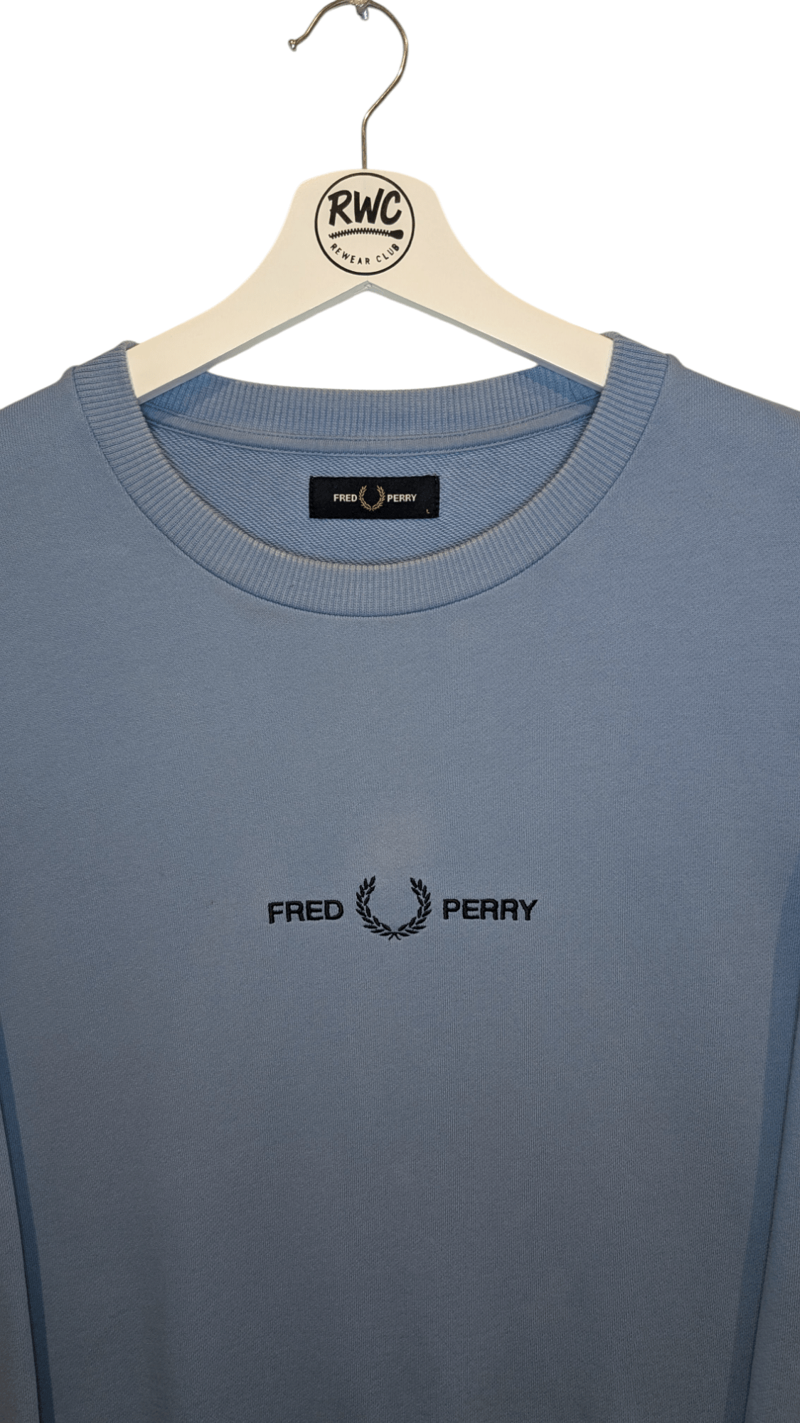 Fred Perry Embroidered Sweatshirt Blue - REWEAR CLUB