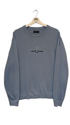 Fred Perry Embroidered Sweatshirt Blue - REWEAR CLUB