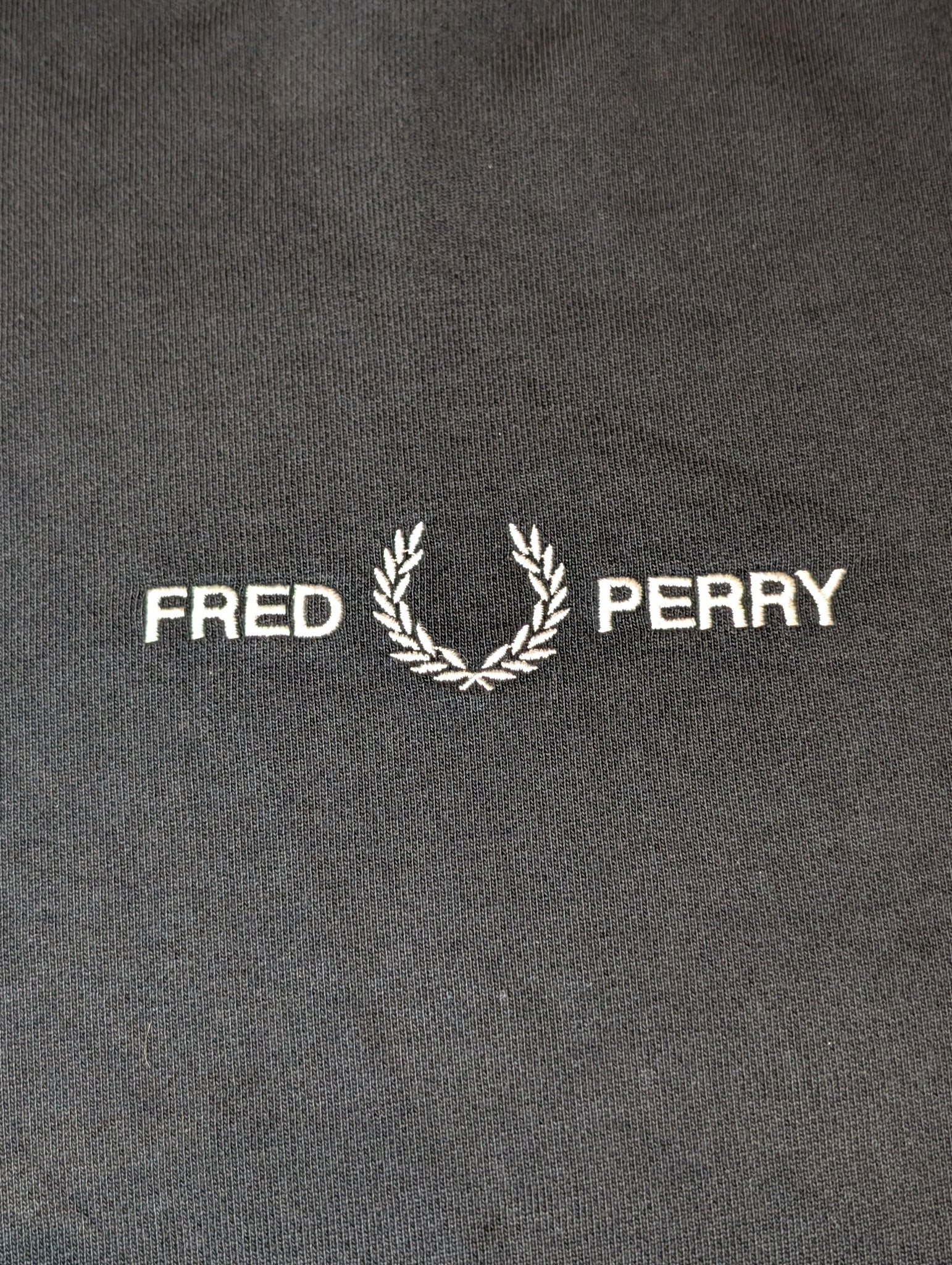 Fred Perry Men's Embroidered Sweatshirt Black Size Medium - REWEAR CLUB