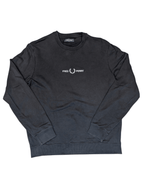 Fred Perry Men's Embroidered Sweatshirt Black Size Medium - REWEAR CLUB