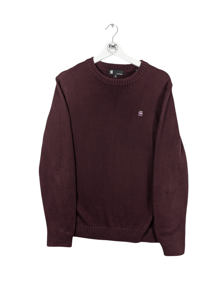 G-Star Raw Men's Burgundy Swestshirt Jumper Size Medium