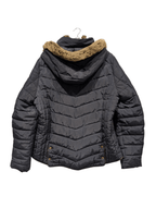 Joules Navy Puffer Jacket Womens Quilted Coat Faux Hood Winter - REWEAR CLUB
